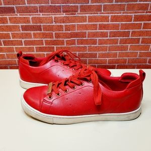 Aldo Leather Merane Red Sneakers for Women